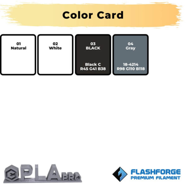 Color card premium PLA Pro